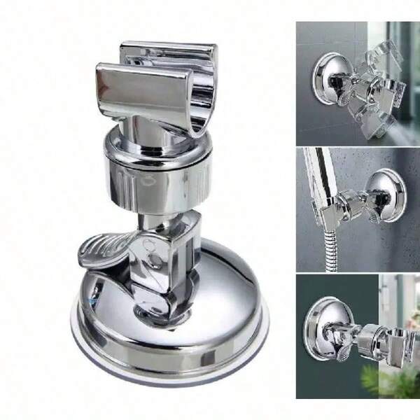 Suction Cup Shower Head Holder, 360 Degree Rotatable Adjustable Handheld Shower Bracket, No Drill Removable Waterproof Shower Wand Mount, Universal Wall Mount Shower Holder For Bathroom Hair Washing, Pet Bathing, Household Cleaning Use