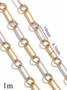 1m Stainless Steel Charms Hip-Hop-Style Round Braided Chain Chunky Chain-Necklace And Bracelet DIY Jewelry Making Supplies For Daily Wear Party Events - Chain - View 8