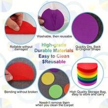 30 piezas Puntos de Alfombra Mágica de 4 Pulgadas | Marcadores de Lunares de Colores, 9 Colores Aleatorios, Adecuados para Fijación de Asientos en el Aula, Juegos y Entrenamiento del Maestro, Reutilizables y Fáciles de Limpiar, Marcadores de Punto Fijo y Juegos - Varios estilos - Ver 5