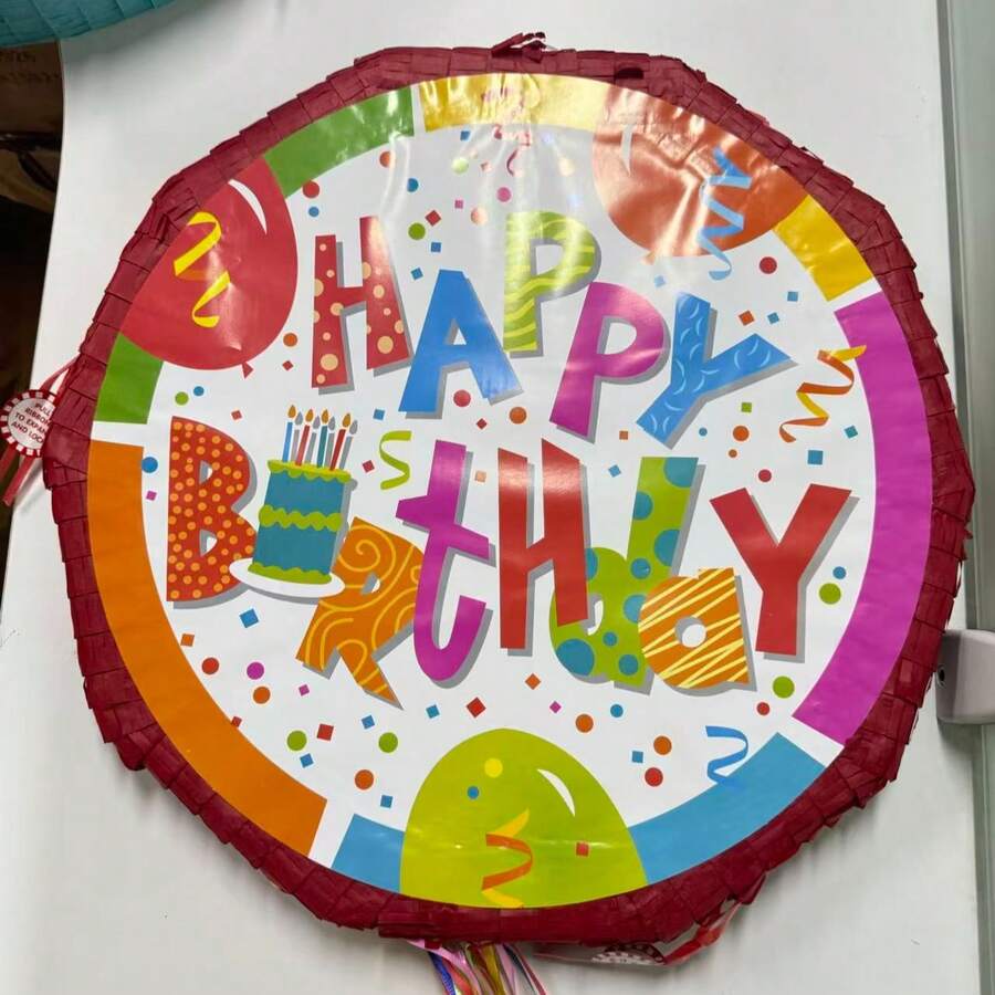 1件裝皮納塔玩具,生日派對慶祝用,可填充糖果、紙屑及其他小禮物 - E - 查看 1