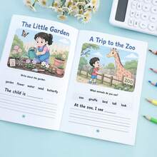 Children's English Picture-To-Writing Practice Book With Vocabulary Bank And Sentence Structure Guidance, Early Childhood English Picture-To-Sentence And Short Essay Writing Enlightenment Learning Workbook, Back To School School Supplies, Teacher Classroom Holiday Learning Gift - Multicolor - View 7