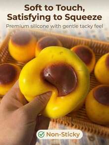 Caramel Pudding Handmade Squishy Ball, Soft And Moist Inner Layer, Suitable For Squeezing, Student Stress Relief Toy, Sound-Making Building Ball, Makes Crisp Sound When Squeezed - Multicolor - View 4