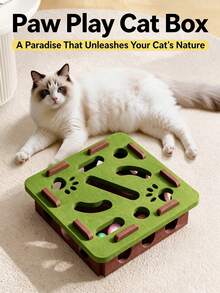 Cat Training Interactive Toy, Kitten Toy, Self-Entertainment Device, Cat Supplies, Cat Teaser, Cat Toy, Maze Box - Multicolor - View 2