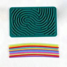 Sensory Activity Board: Adult Double-Sided Silicone | Quiet And Clean, Relieves Anxiety, ADHD And Autism Symptoms | Comes With 8 Ropes | Suitable For Teens 14+, Breathable Silicone Toy, Creative Toy, Stress Relief Tool - Multicolor - View 10