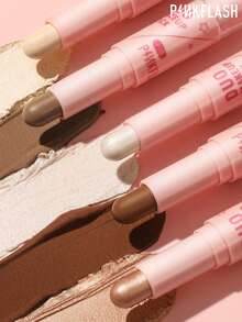 PINKFLASH Stik Makeup 2-in-1 2g*2 Contour + Highlighter, Desain Dua Ujung, Cakupan yang Dapat Dibangun, Hasil Akhir Ringan dan Tidak Menggumpal, Tahan Air & Tahan Keringat - #HS01 - View 3