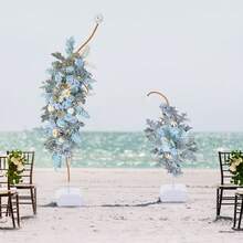 RibasuBB Adjustable Balloon Arch Kit For Weddings, Parties & Events - Durable Aluminum-Plastic Frame, Easy DIY Setup With Balloon Clips, Water Bags & Pump, Golden-White Color - A - View 9