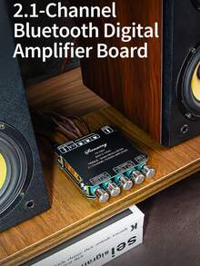 Papan Penguat Audio Bluetooth YS-TB21, Penguat Daya Subwoofer 2.1CH 50W X 2 +100W dengan Kontrol Treble dan Bass, Bluetooth 5.0 dan Input AUX, Penguat Digital Stereo untuk Speaker Rumah DIY - Hitam - View 4