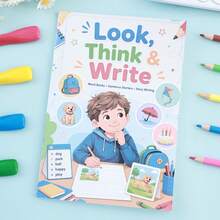 Children's English Picture-To-Writing Practice Book With Vocabulary Bank And Sentence Structure Guidance, Early Childhood English Picture-To-Sentence And Short Essay Writing Enlightenment Learning Workbook, Back To School School Supplies, Teacher Classroom Holiday Learning Gift - Multicolor - View 12