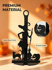 1pc Halloween Wooden Napkin Holder, Witch Desktop Decor Ornament, Bathroom Tissue Storage Rack, Holiday Dining Table Napkin Holder, Suitable For Home Dining Table, Bar, Restaurant, Cafe, Kitchen Countertop Napkin Storage, Bathroom Storage, Home Storage, Room Decor, Kitchen Storage, Party Decor, Back To School Season And Halloween, Christmas Holiday Party And Holiday Gift For Family And Friends - Multicolor - View 8