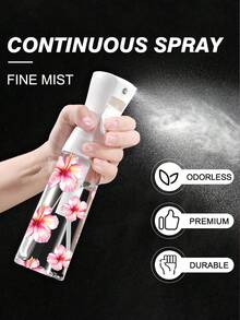 花卉圖案透明 PET 旅行噴霧瓶，多用途細霧噴霧瓶，適合旅行與出差，卸妝水分裝瓶，髮膠瓶，噴水瓶，適用於髮型造型、清潔、植物澆水 - 彩色 - 查看 5