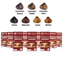 Kit Sobrancelha Henna Makiaj Completo Gel Fixador 7 Cores 1 Henna+3 Lâminas Navalha Sobrancelha - kit 1 preto+3 lâminas - Visão 6