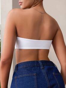 1pc Women's Wire-Free Padded-Free Front Closure Bra - White - View 2