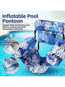 1pc/2pcs Adult Heavy Duty Inflatable Pool Float, Tropical Leaf Pattern Inflatable Pool Lounge Chair, Suitable For Summer Party Water Beach Lake Fun, Beach Relaxation, Eye-Catching Design, Comfortable Mesh Fabric, Adult Beach Chair - Multicolor - View 8