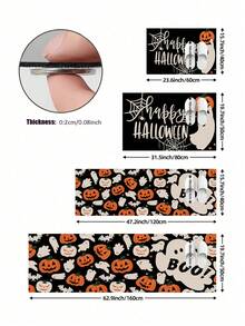 1/2pcs Halloween Kitchen Decor Rug, Halloween Cute Ghost Pumpkin Kitchen Rug And Mat, Non-Slip Washable Absorbent Kitchen Accessories Decor Mat, Best Halloween Party Decoration! - Multicolor - View 4
