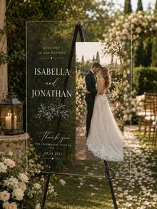 Photo Wedding Welcome Sign, Wedding Rehearsal Sign, Modern Wedding Sign, Acrylic Welcome Sign, Wedding Photo Sign, Welcome To Our Wedding - Multicolor - View 2
