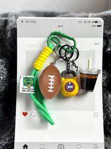 Yogodlns Fashion Sports Fitness Dumbbell Pendant Keychain Cute Key Chain Car Key Ring Handmade Woven Nylon Rope Keychain,Purse Charms - Multicolor - View 9