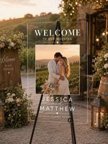 Photo Wedding Welcome Sign, Wedding Rehearsal Sign, Modern Wedding Sign, Acrylic Welcome Sign, Wedding Photo Sign, Welcome To Our Wedding - Multicolor - View 4
