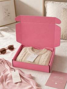 Corrugated Mailer Boxes For Small Businesses, Cute Small Cardboard Boxes, Product Packaging Mailer Boxes, Designed For Shipping Packaging, Product Mailing And Daily Gift Wrapping Fill (Pink) - Pink - View 1