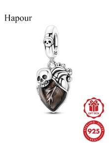 1 Pieces Halloween Pendants Skeleton Rose Heart Shape Fine Jewelry For Women Fits Original Bracelet & Necklace DIY Making - Multicolor - View 7