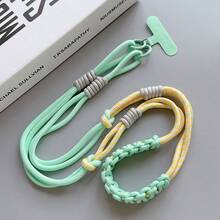 1pc 3-In-1 Adjustable Phone Lanyard, Neck Strap & Wrist Strap Anti-Lost Phone Holder - Multicolor - View 9