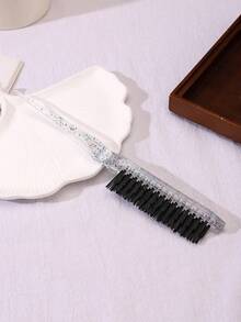 Glitter Transparent Acrylic Rat Tail Comb Hair Brush, Dense Tooth Nylon Volumizing Backcomb, Fine Point Hair Parting Braiding Tool, Root Lift High Crown Styling Brush, Suitable For Salon Stylists, Women Girls, All Hair Lengths And Curls, Daily Travel Use - Multicolor - View 9