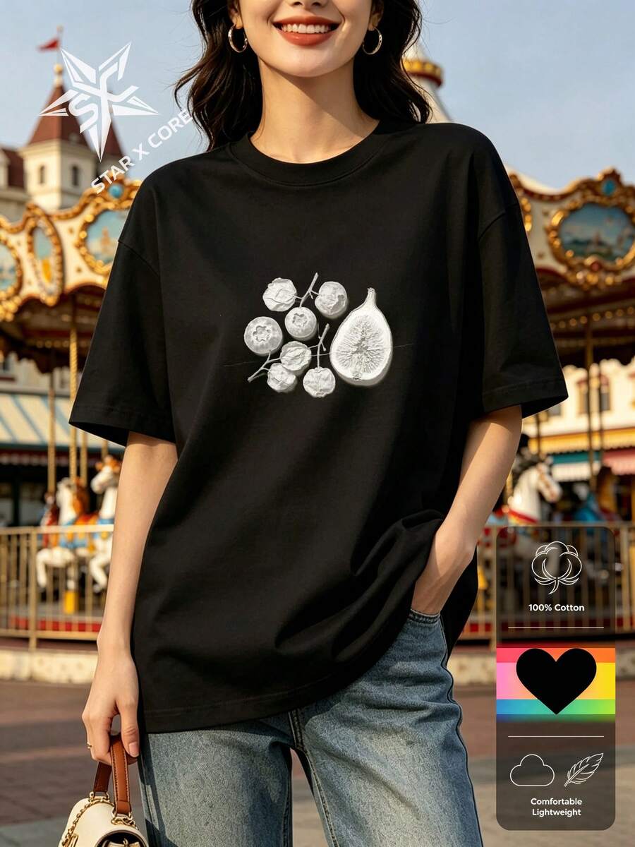 Women T-Shirts - 黑色 - 查看 1