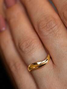 4pcs/1pc 18K Gold Plated Multi-Layer Streamlined Ring Set, Women's Ring, French Style, Luxury Gift Jewelry For Women - Gold - View 25
