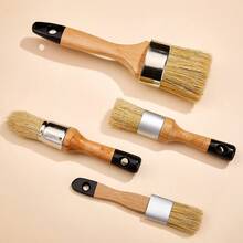 Chalk Wax Paint Brush, 4 Piece Wax Paint Brush, Chalk Paint Brushes For Furniture, Acrylic Paint,Milk Paint,Home Decor, Natural Bristle Round Oval Chalk Paint Brush For All Painting And Waxing - 4-piece Set - View 1