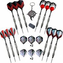 12 buah 20g/buah Jarum Dart Profesional Set Dart Mainan Papan Dart Jarum Keras Baja Tungsten Ujung Dart Imitasi Kemasan Kotak Kertas - Perak - View 2