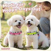 Cow Print Colorblock Saddle Pet Harness Set, Designed For Small Dogs, Wrap-Around Pressure-Relieving No-Restriction Walking, Integrated Anti-Pull Handle Neck Protection Non-Injurious, Thick Skin-Friendly Lining Comfortable For Long Wear, Reinforced Wear-Resistant POM Strong Buckle, Matching Same-Color Leash, Pink And Green Dual-Color Options Suitable For Various Small Cute Dogs Outdoor Leash Equipment - Green - View 11