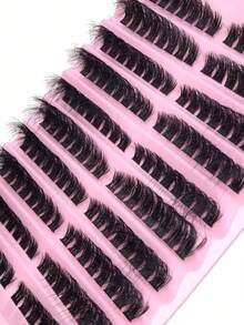 160pcs Personal Eyelash Clusters 80D D-Curl 8-16mm Eyelash Extension Set DIY Natural Lightweight Fluffy Faux Lashes For Beginners Home Daily Makeup Wedding Party Travel Music Festival Gift Set - D - View 5