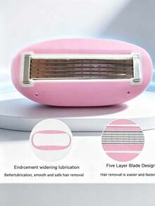 Women's Hair Removal Razor, Suitable For Underarms, Legs And Bikini Area, Portable Pink Manual Razor, Women's Bikini Manual Razor Blade Hair Removal/Shaving/5-Layer Blade, Stainless Steel Blade Replaceable Pink Razor Head, Girls Gift Travel Essential (Handle + Razor Head + Storage Box) - Multicolor - View 4