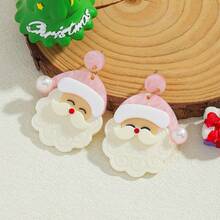 2pcs Christmas Earrings Santa Claus Acrylic Earrings Cute Jewelry Cartoon Santa Claus Fashion Pendant Earrings Holiday Celebration Accessories Perfect Christmas Gift For Family And Friends - Multicolor - View 14
