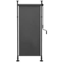 Toldo vertical para balcón 120x220-310cm resistente a la intemperie con manivela de poliéster gris oscuro para terraza y jardín On-Site - Gris oscuro + aluminio - Ver 1