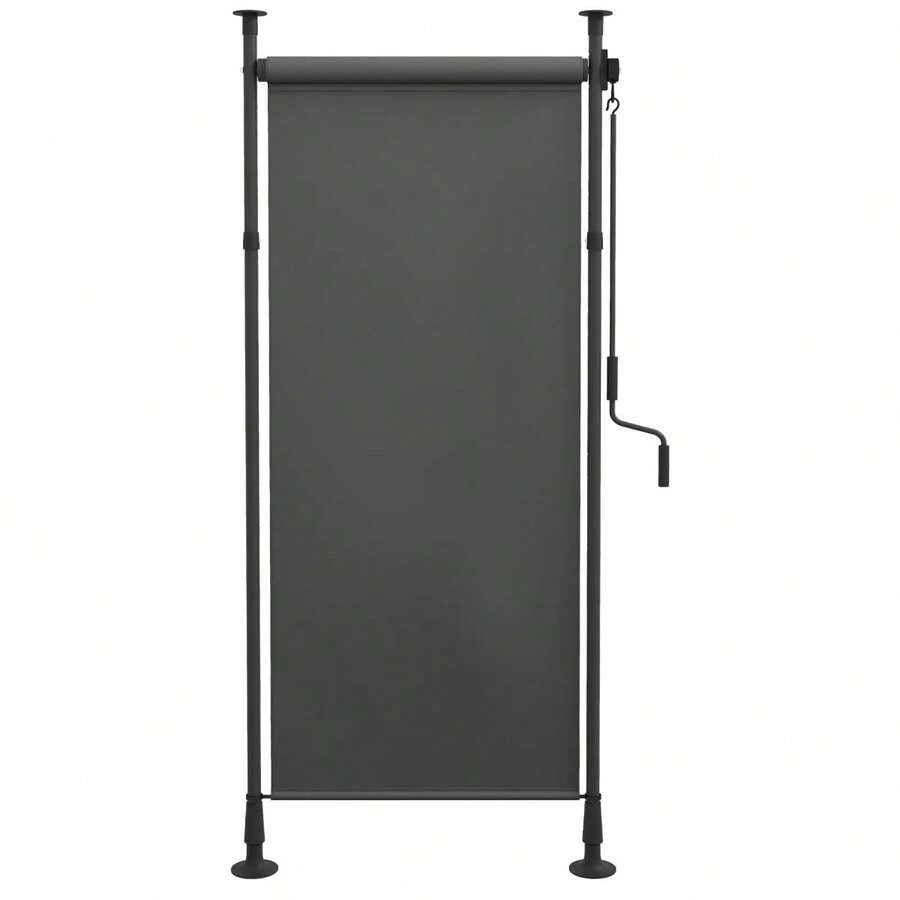 Toldo vertical para balcón 120x220-310cm resistente a la intemperie con manivela de poliéster gris oscuro para terraza y jardín On-Site - Gris oscuro + aluminio - Ver 1
