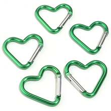 5pcs/Pack Large Heart-Shaped Zinc Alloy Spring Snap Hooks 43X42mm, Colorful Heart-Shaped Keychain Clasp, Bag Buckle, DIY Hanging Hook Material Accessory - Heart-shaped Carabiner - View 11