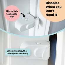 Door Locks Can Be Installed Without Tools Or Adhesives And Can Be Used On Door Handles, Door Bars - White - View 5