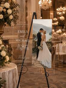 Photo Wedding Welcome Sign, Wedding Rehearsal Sign, Modern Wedding Sign, Acrylic Welcome Sign, Wedding Photo Sign, Welcome To Our Wedding - Multicolor - View 5