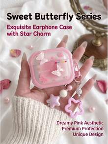REMAX Earbud Bluetooth nirkabel sejati, Bluetooth 5.3, dengan casing pelindung kupu-kupu 3D merah muda yang menggemaskan | Pengisian daya cepat Type-C | Latensi sangat rendah 0,038 detik dalam mode game | Desain in-ear yang nyaman, kontrol sentuh, kompatibilitas multi-perangkat - View 3