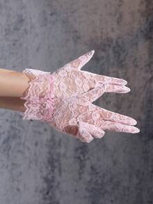 1 Paar neue Damen sexy Mode dunkler Stil Partykleid Rosen Spitze Handschuhe - Verschiedenfarbig - Übersicht 4