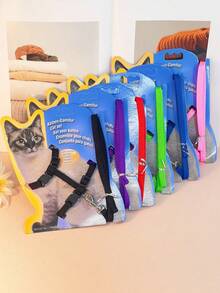 Cat Traction Rope I-Shaped Chest Back Cat Traction Rope Unrestricted Cat Anti Slip Chest Strap Pet Cat Rope Outdoor Walking Cat Artifact - Multicolor - View 6