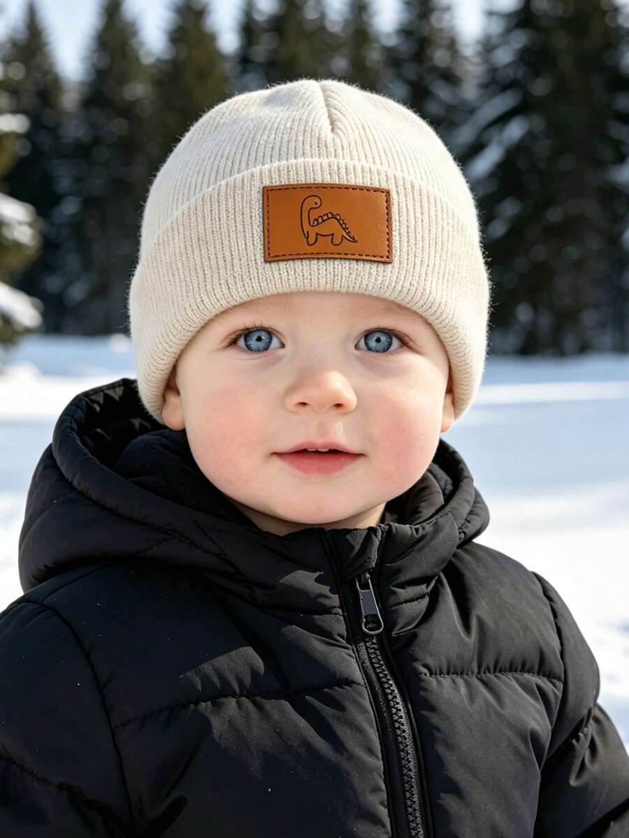 1pc 0-3Y Unisex Baby Beanie Hat For Toddler, Kids & Baby, Y2k Style, Newborn Knitted Hat For Outdoor, Warm Winter Cap Suitable For Daily Commute - Multicolor - View 1