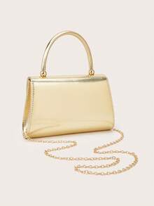 REMANLAND Metallic Gold Clutch Bag For Women, Elegant Top Handle Evening Handbag, Luxury Party Purse For Wedding, Prom, Dinner & Formal Events - Gold - View 7