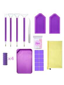 Kit Completo de Pintura de Diamante 5D DIY com Ferramentas e Suprimentos - Conjunto Portátil de Artesanato de Ponto Cruz, Incluindo Ferramentas Essenciais e Acessórios de Bordado Artístico - A - Visão 5