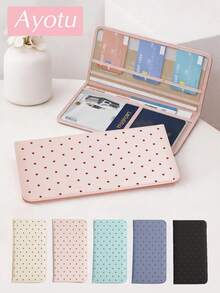 Roter minimalistischer Auto-Registrierungs- & Versicherungsdokument-Organizer mit Polka-Dot-Muster, Handschuhfach-Aufbewahrungsorganizer, geeignet für Autos und LKWs, kann wichtige Dokumente, Führerschein, Reisepass, Karten, kleine Auto-Accessoires und andere Dokumente aufbewahren - mehrfarbig - Übersicht 3