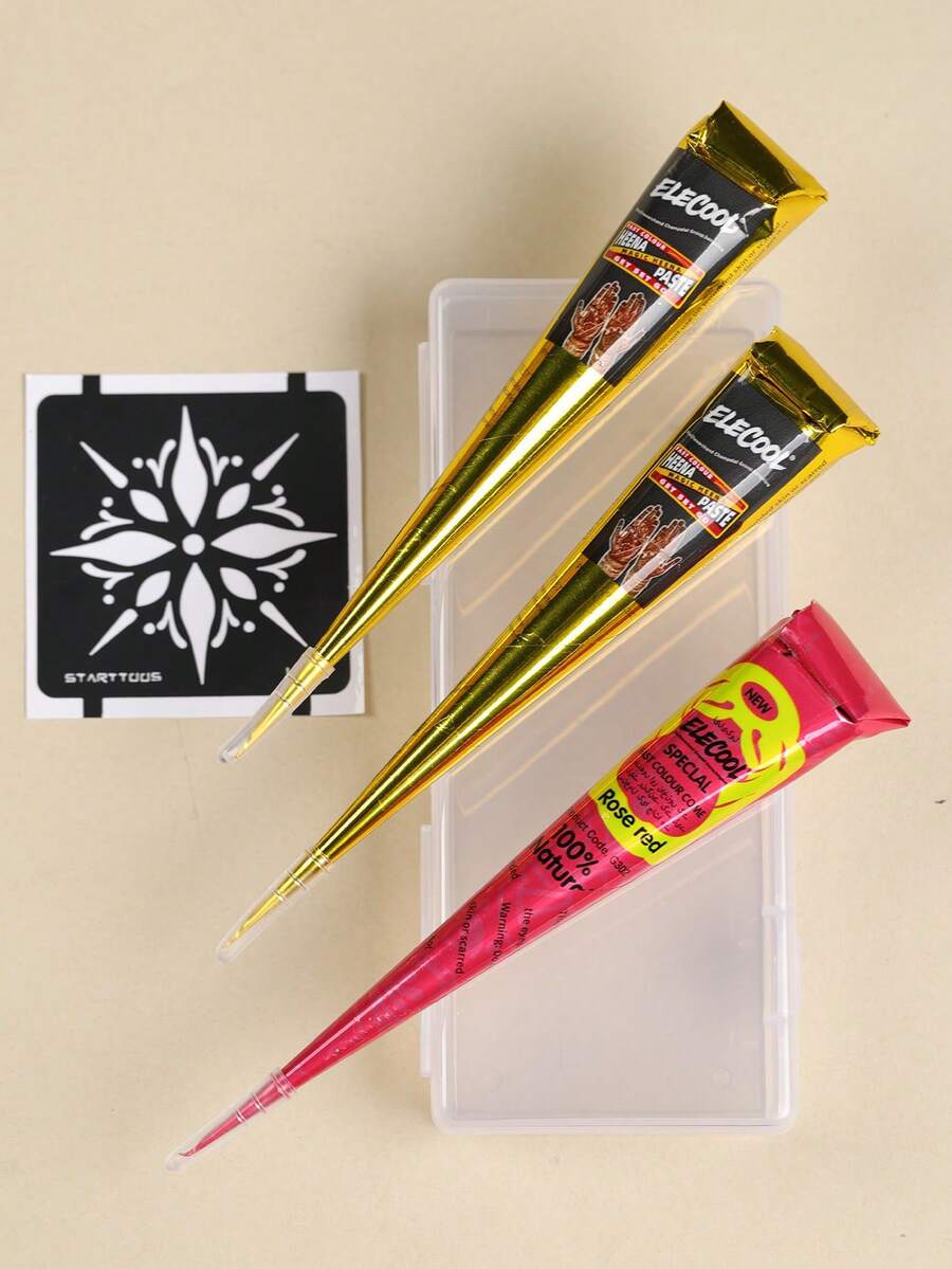 STARTTOOS 黑色身體彩繪手繪紋身膏，半永久紋身彩繪色膏，適用於手腕與身體，長效顯色半永久植物紋身墨水