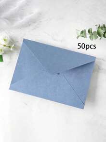 20pcs/50pcs - Fashionable High-End Fog Blue Flap Envelopes, Blank Envelopes, Suitable For Party, Wedding, Thank You Letter, Invitation, Birthday Greeting, Father's Day, Teacher's Day, Independence Day Occasions. - Foggy Blue Blank Envelope - View 11