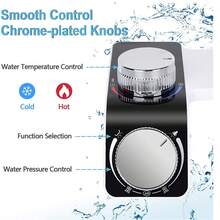 1 Stück nicht-elektrischer Duschkopf-Bidet-Toilettensitz mit Kalt- und Warmwasser-Doppelauslass, mit geflochtenem Schlauch und T-Adapter, automatischer Heizdüse mit Doppelknopf und Selbstreinigungsfunktion (Weiß) - Kalt- und Warmwasser-Duo-Sprühdüse - Übersicht 3