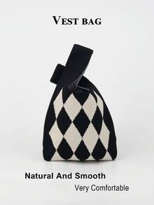 1pc 2025 New Crochet Breathable Lightweight Foldable Portable Open Top Casual Women's Handbag For Phone, Umbrella, Cosmetics, Lipstick, Perfume, Books, Gift, Daily, Vacation, School, Commute, Shopping, Travel, Camping, Outing - Multicolor - View 11