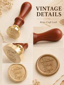 Custom Wax Seal Stamp, Vintage Wedding Invitation Decor, Personalized Logo Stamp For Envelopes And Gift Wrapping, Customized Thank You Card Accessory, Customizable Text Wedding Anniversary Christmas Gift, Elegant Party Stationery Keepsake - Multicolor - View 5